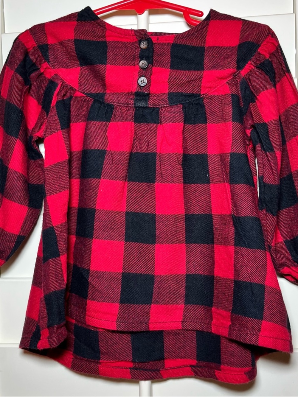 Old Navy Red and Black Buffalo Plaid Button-Back Top 🔮 4 for $20 or 6 for $24